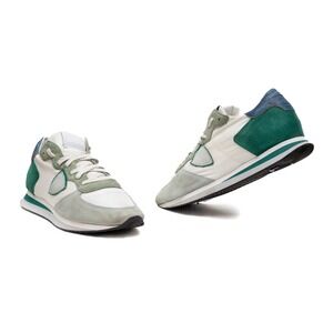 Philippe Model Tropez Tzlu‎ W111 White-Green Canvas Suede